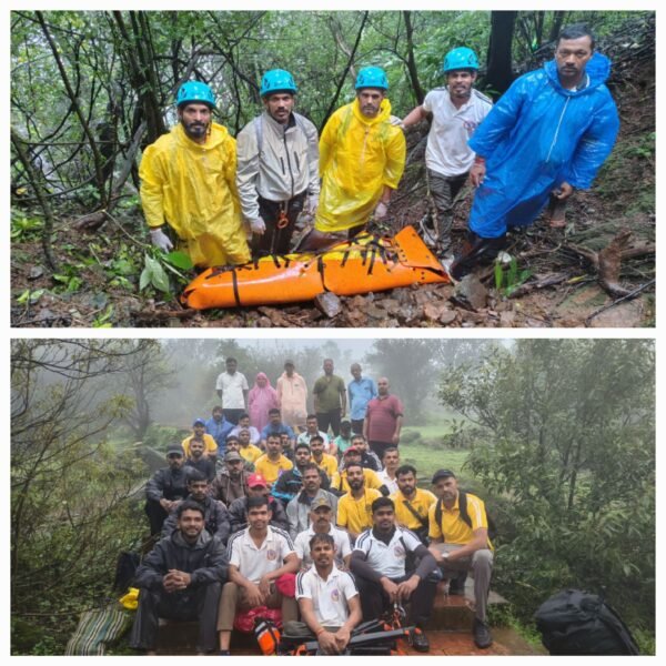 आंबोली महादेवगड दुर्घटना; ६०० फूट दरीत कोसळलेल्या पर्यटकाचा मृतदेह सहा तासांच्या मोहिमेनंतर बाहेर!