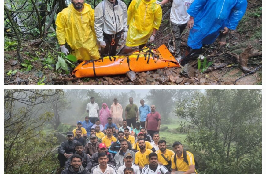 आंबोली महादेवगड दुर्घटना; ६०० फूट दरीत कोसळलेल्या पर्यटकाचा मृतदेह सहा तासांच्या मोहिमेनंतर बाहेर!